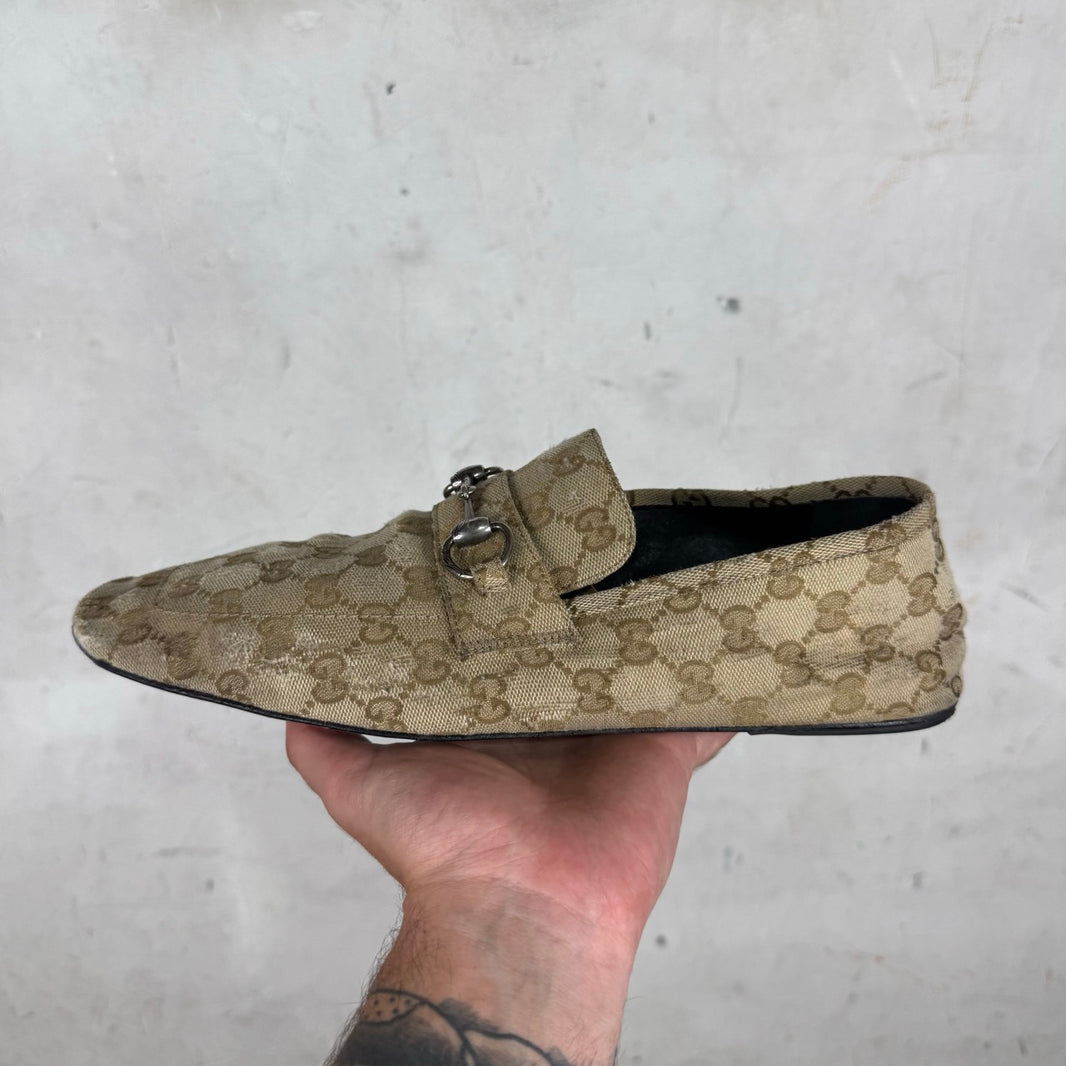 Gucci Monogram Distressed Ragazzo Mules