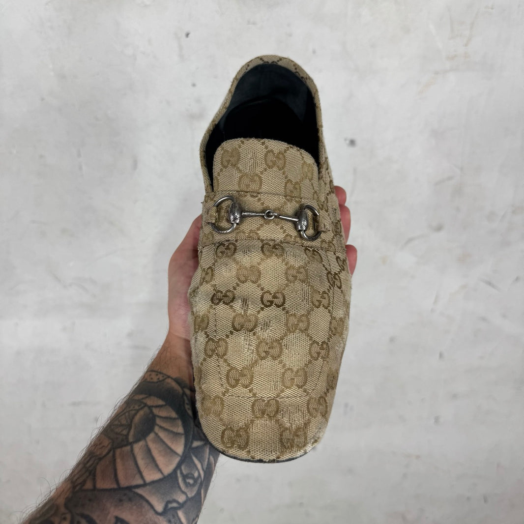 Gucci Monogram Distressed Ragazzo Mules