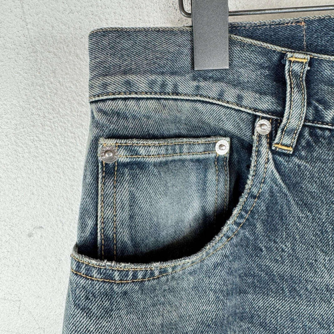 Balenciaga Blue Washed Loose Straight Jeans