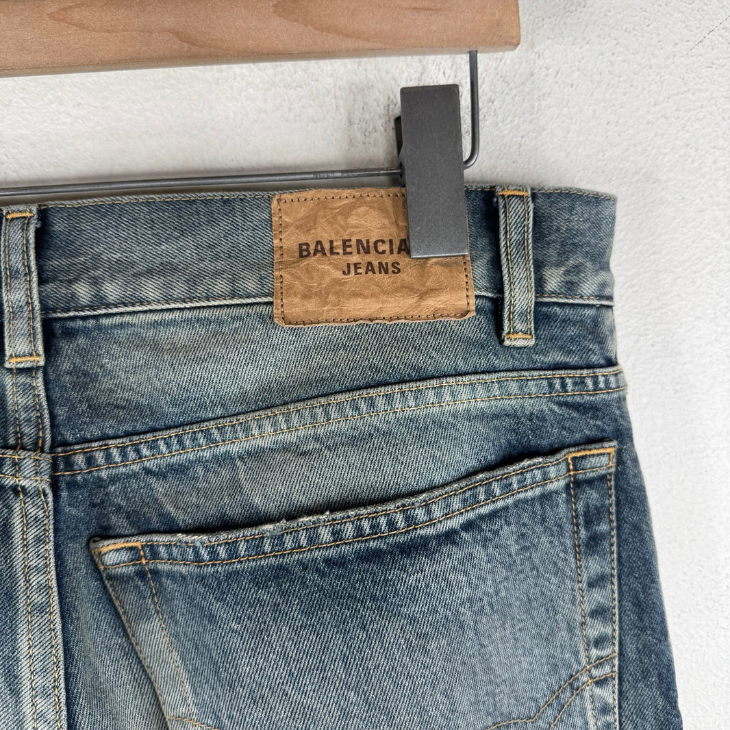 Balenciaga Blue Washed Loose Straight Jeans