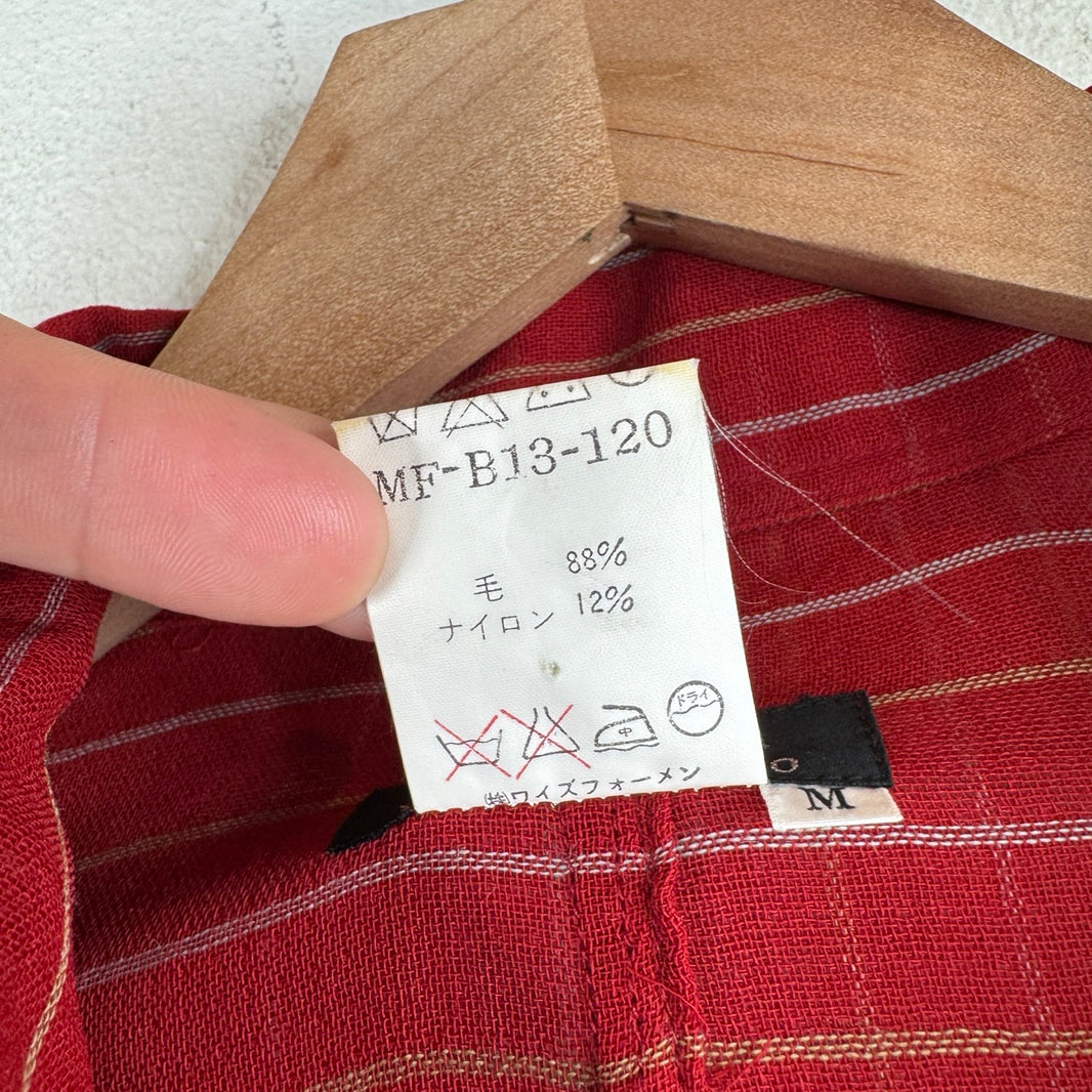 Yohji Yamamoto Y's For Men Red Striped LS Chore Button Up Shirt