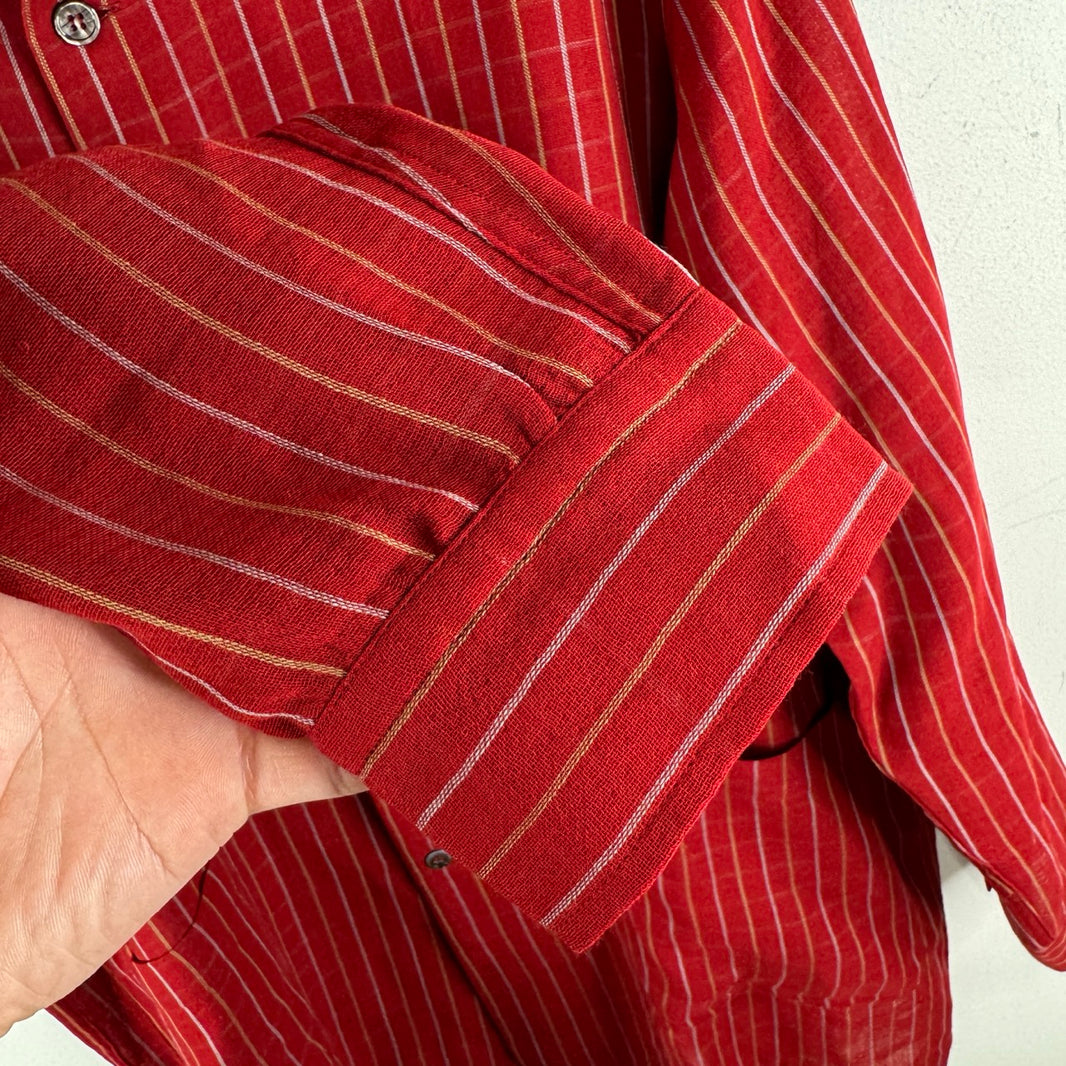 Yohji Yamamoto Y's For Men Red Striped LS Chore Button Up Shirt