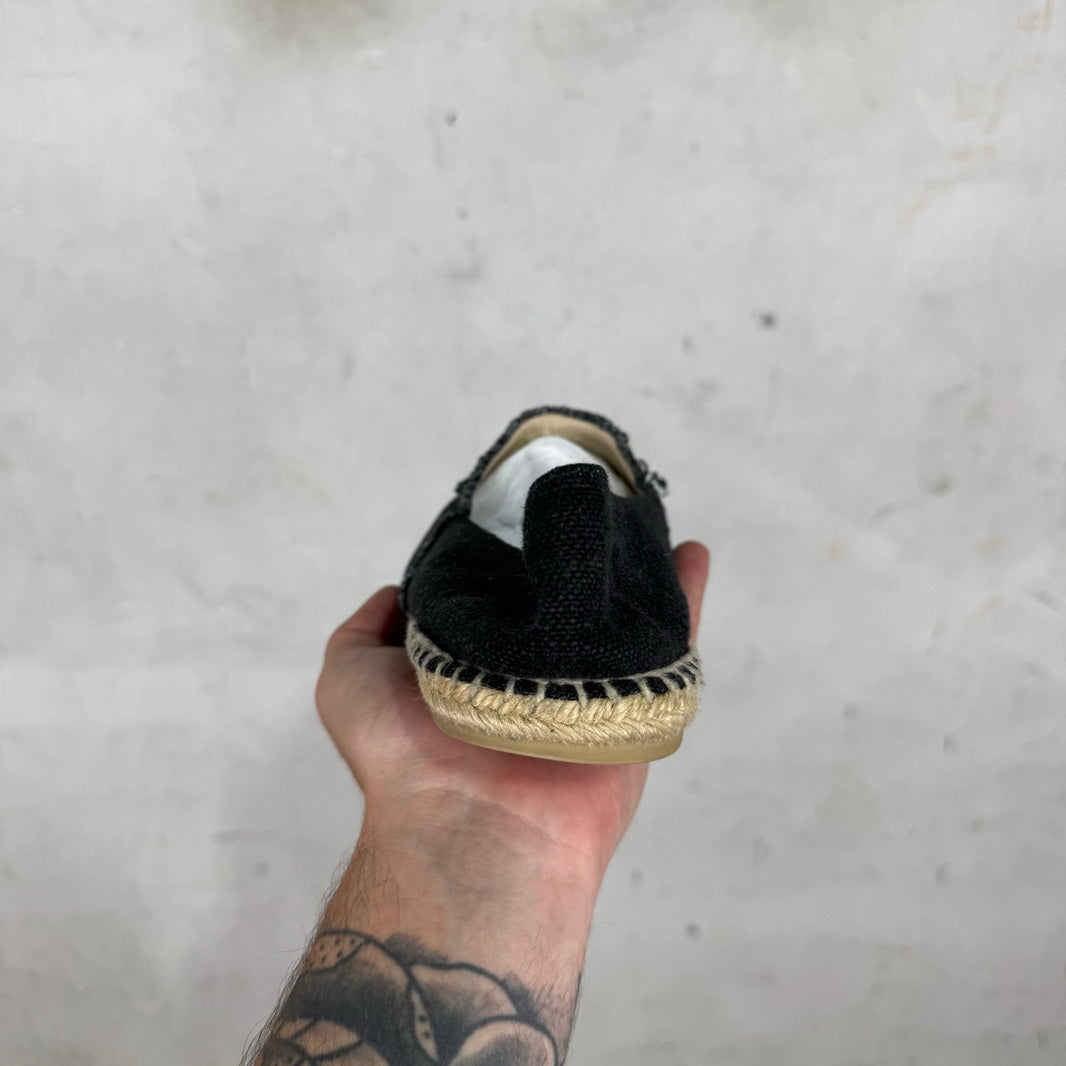 Chanel Logo Canvas Espadrille Flats