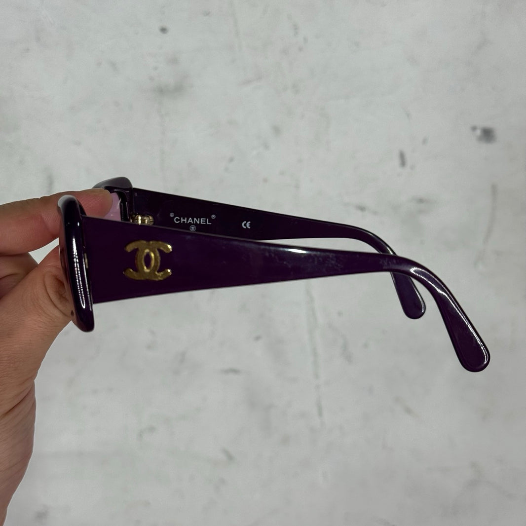 Chanel Purple Logo Cateye Sunglasses