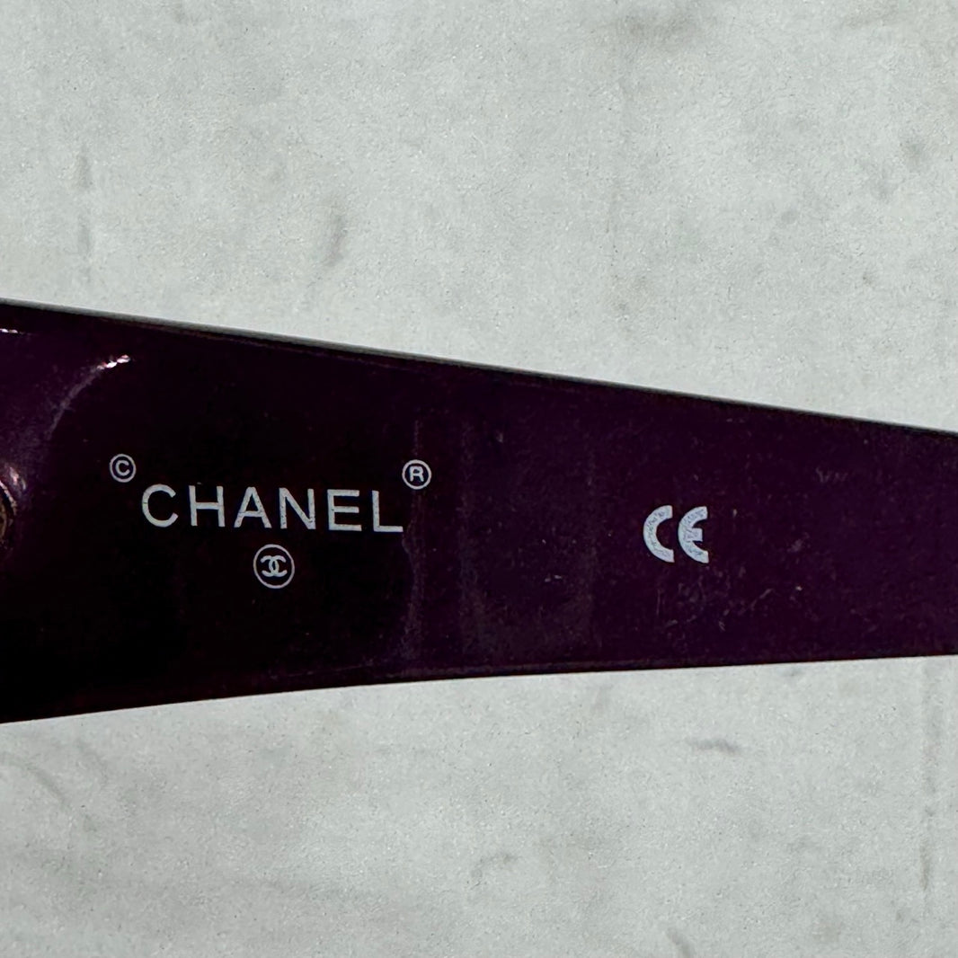 Chanel Purple Logo Cateye Sunglasses