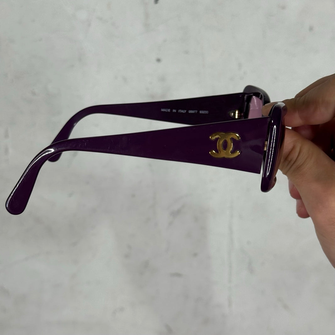 Chanel Purple Logo Cateye Sunglasses