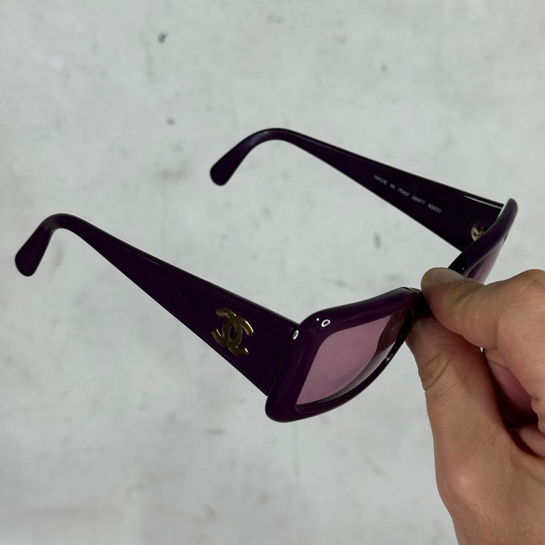 Chanel Purple Logo Cateye Sunglasses