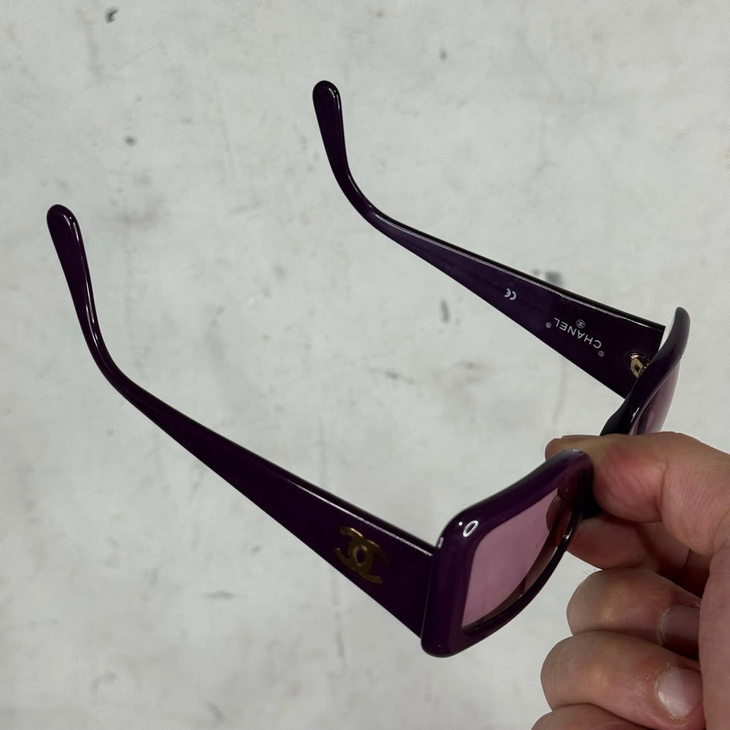 Chanel Purple Logo Cateye Sunglasses