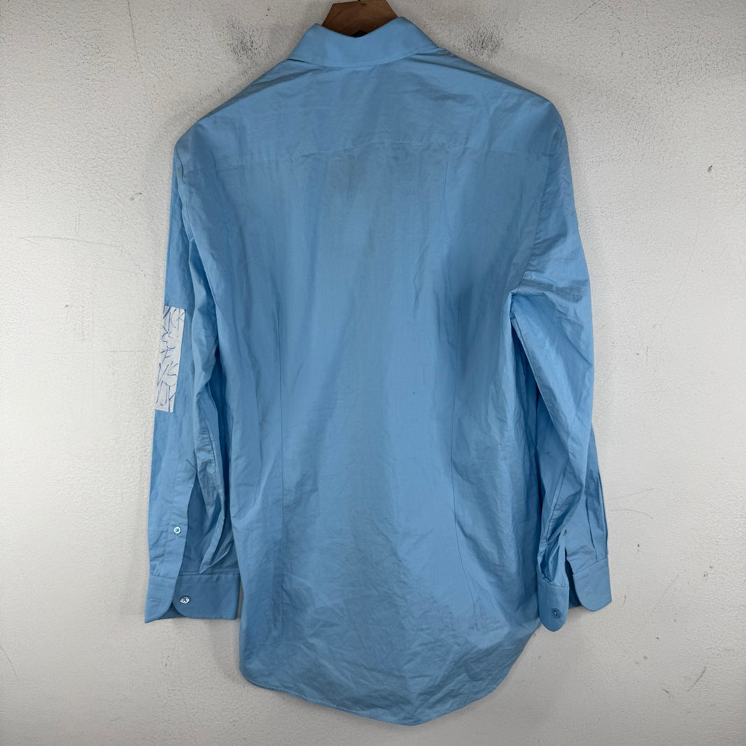 Raf Simons Philippe Vandenberg Sleeve Print Button Up LS Shirt