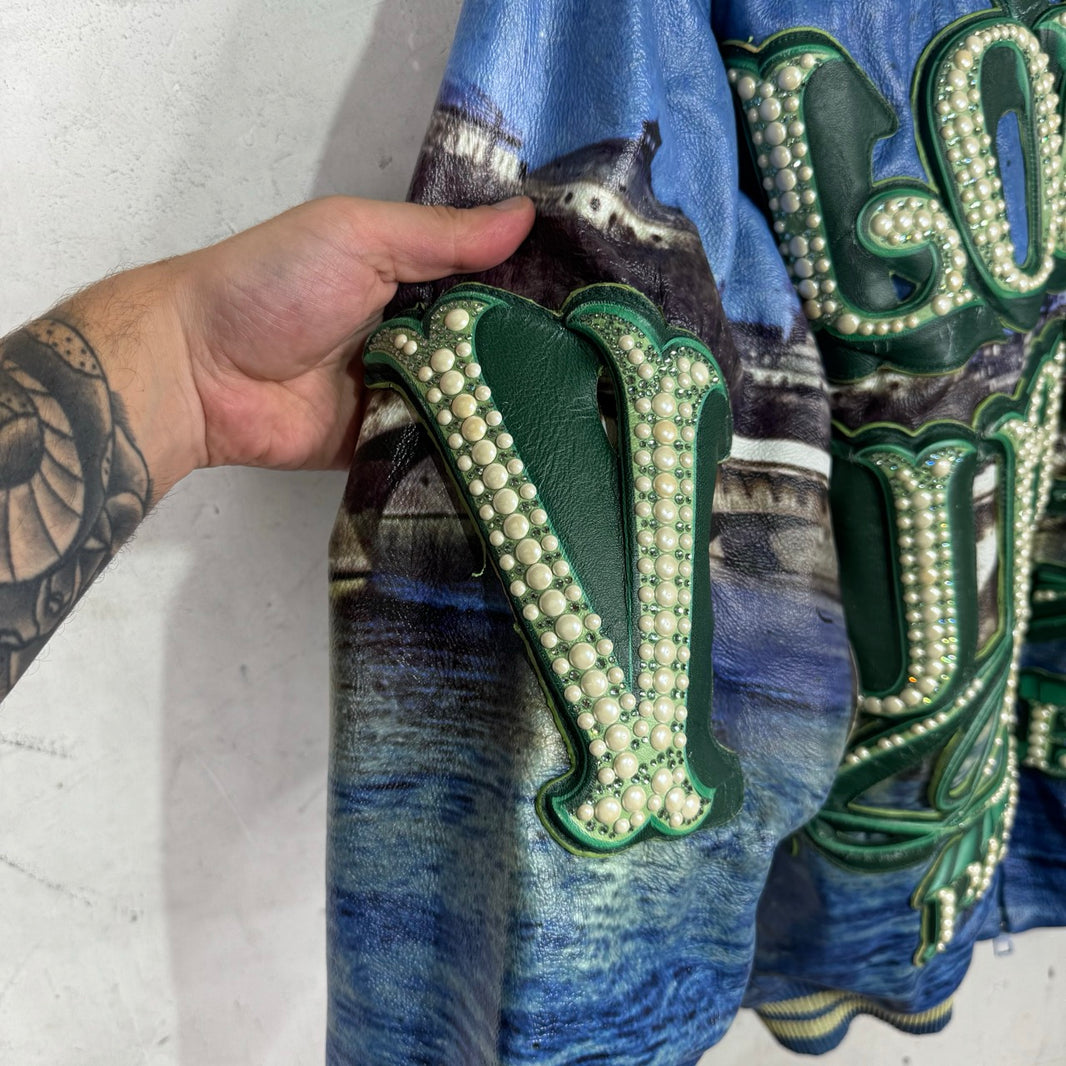 Louis Vuitton Leather Runway "Lovers Presents" Bomber Jacket