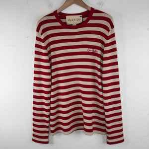 Valentino Chez Thin Striped Wool Knit Sweater