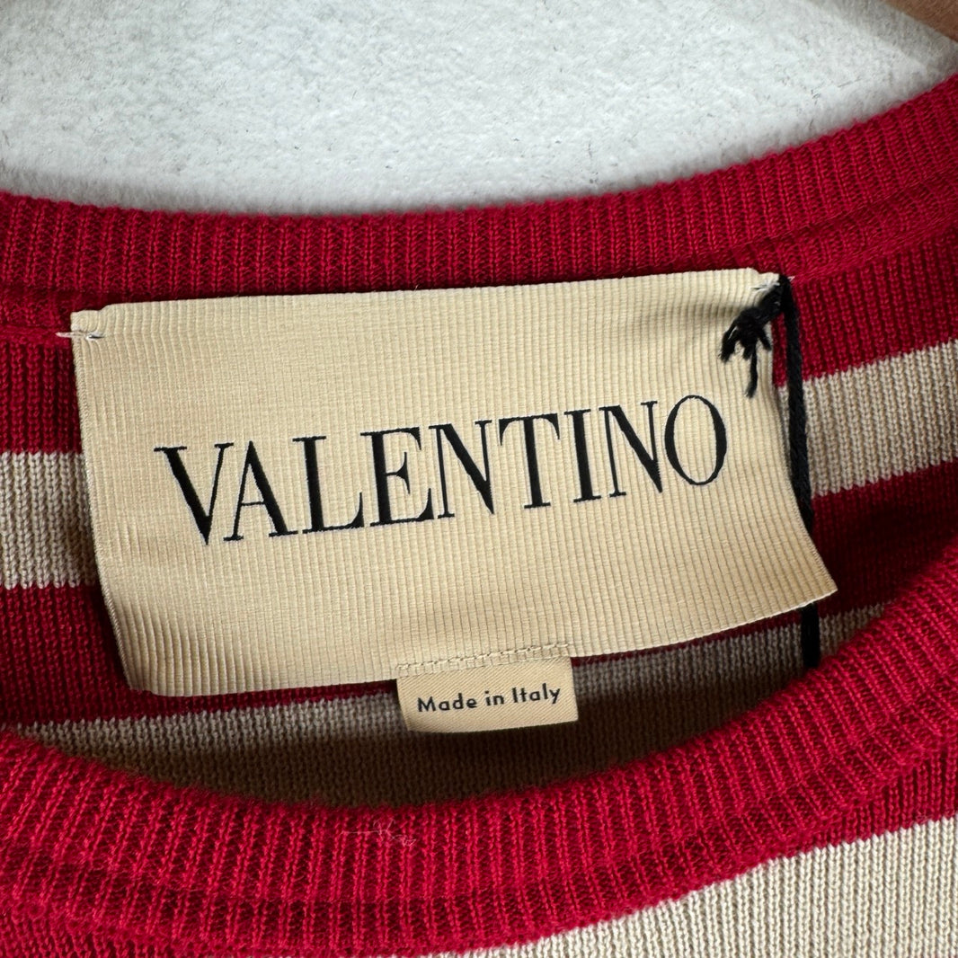 Valentino Chez Thin Striped Wool Knit Sweater