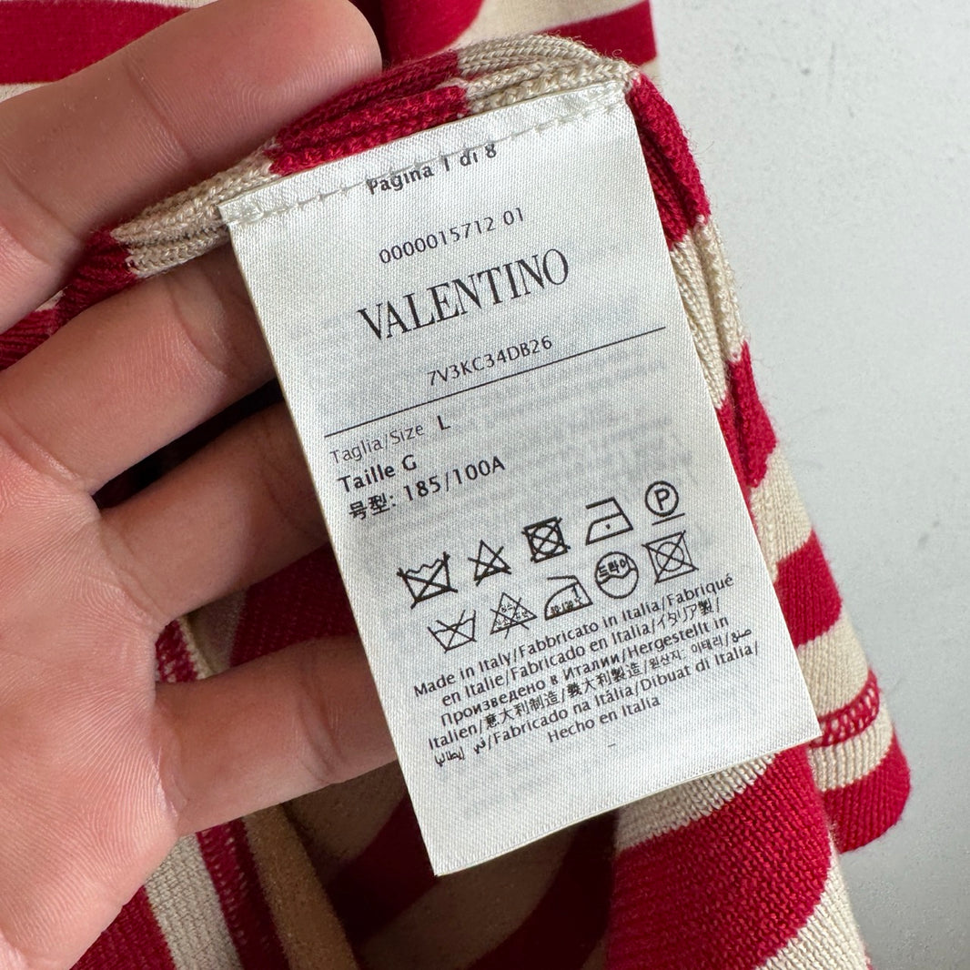 Valentino Chez Thin Striped Wool Knit Sweater
