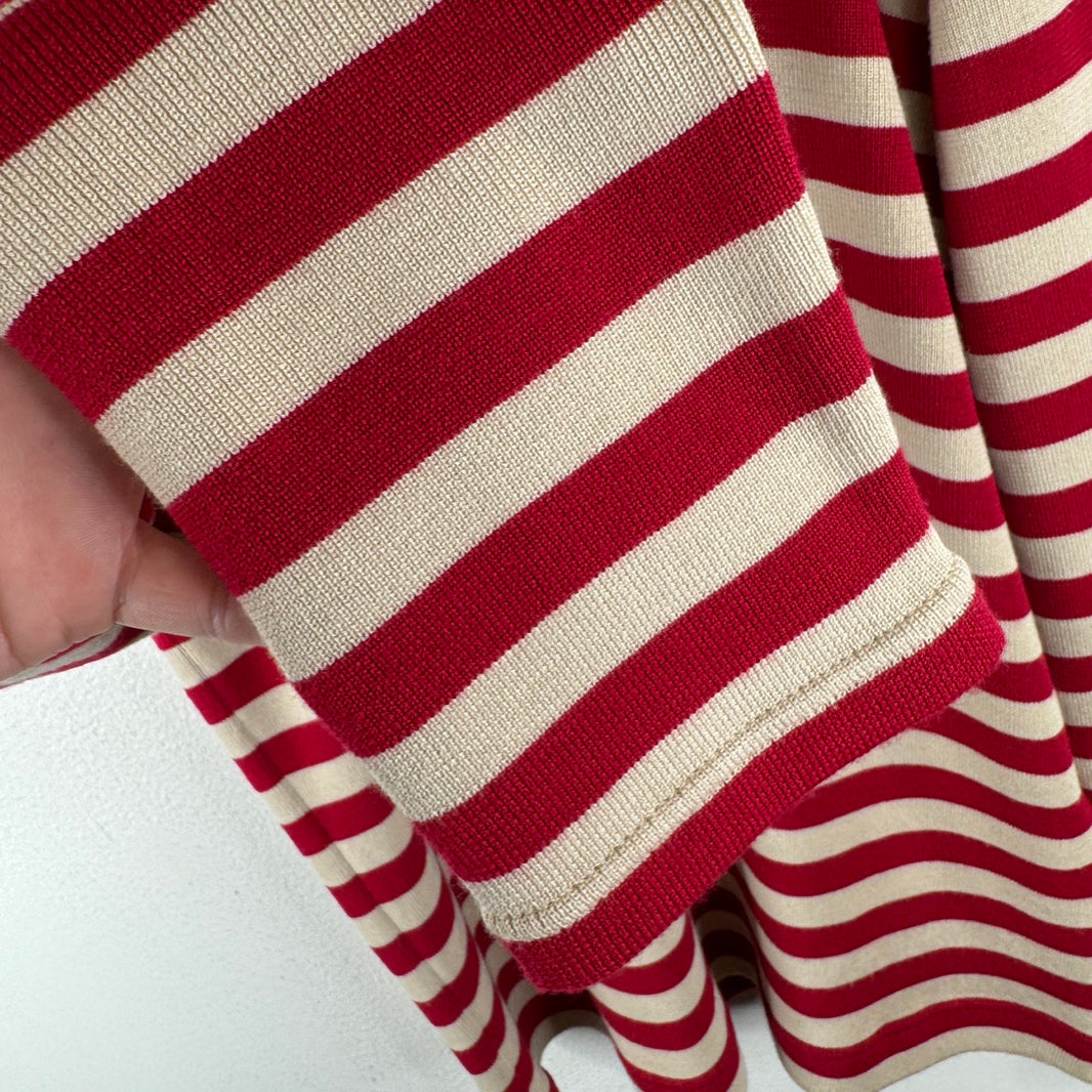 Valentino Chez Thin Striped Wool Knit Sweater