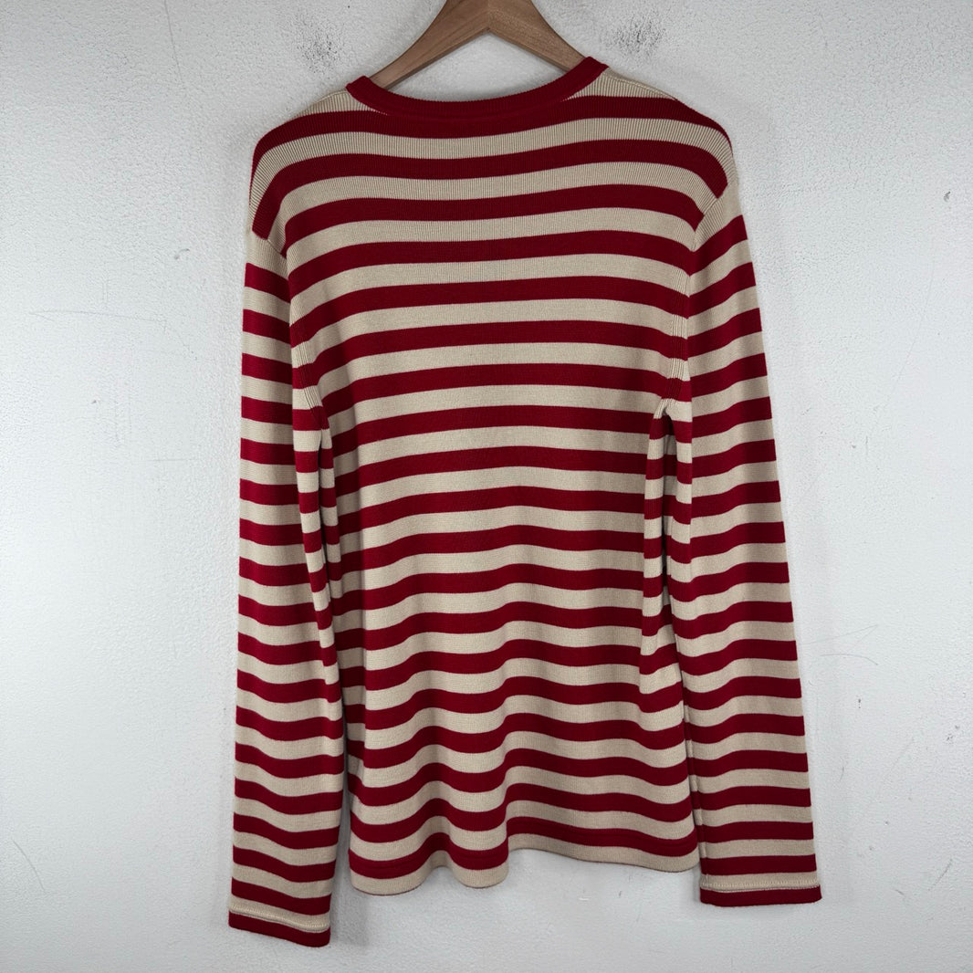 Valentino Chez Thin Striped Wool Knit Sweater