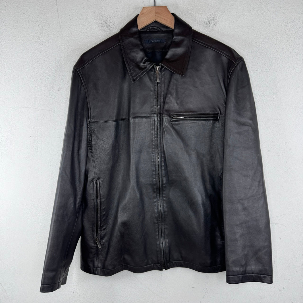Zegna Sport Leather Zip Jacket