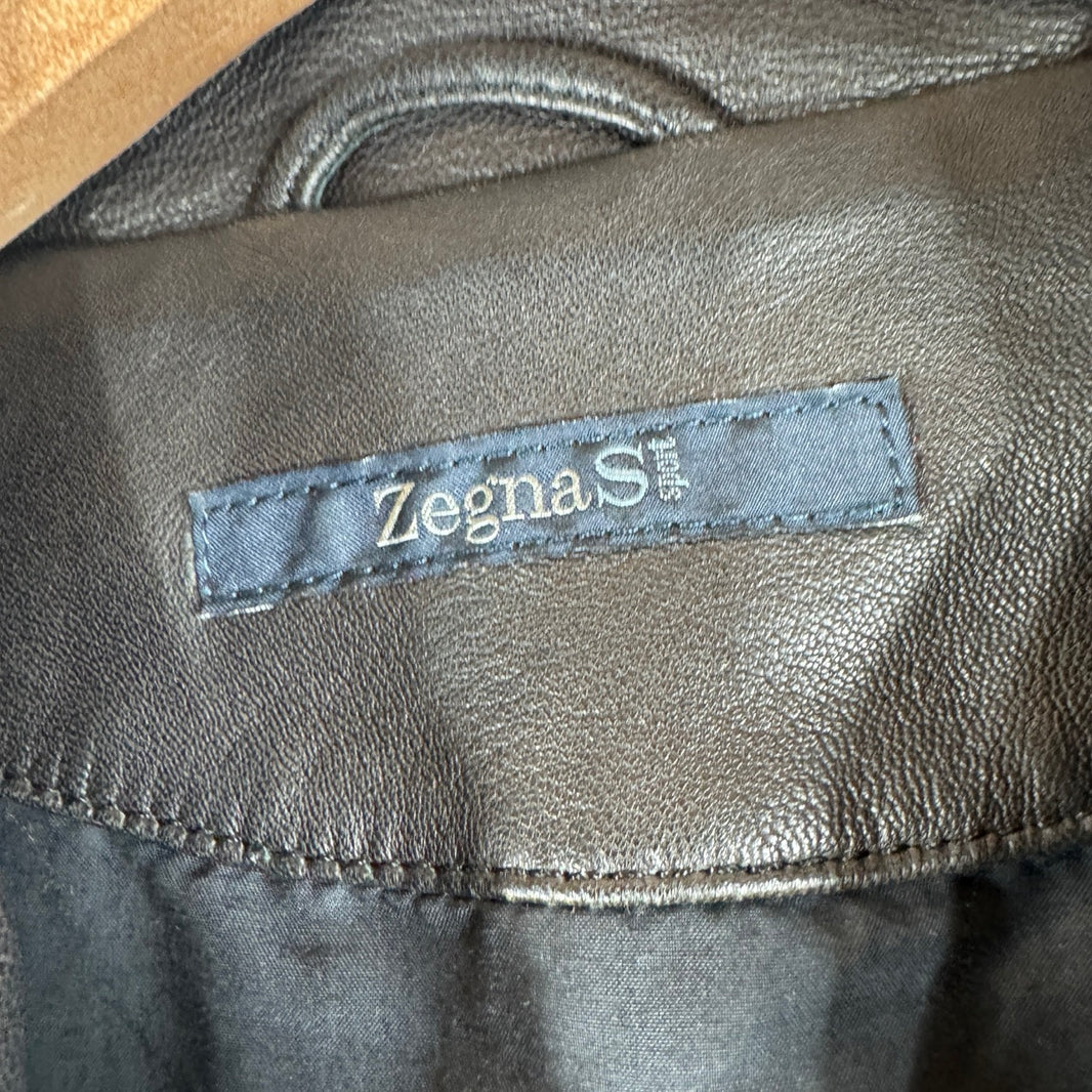 Zegna Sport Leather Zip Jacket