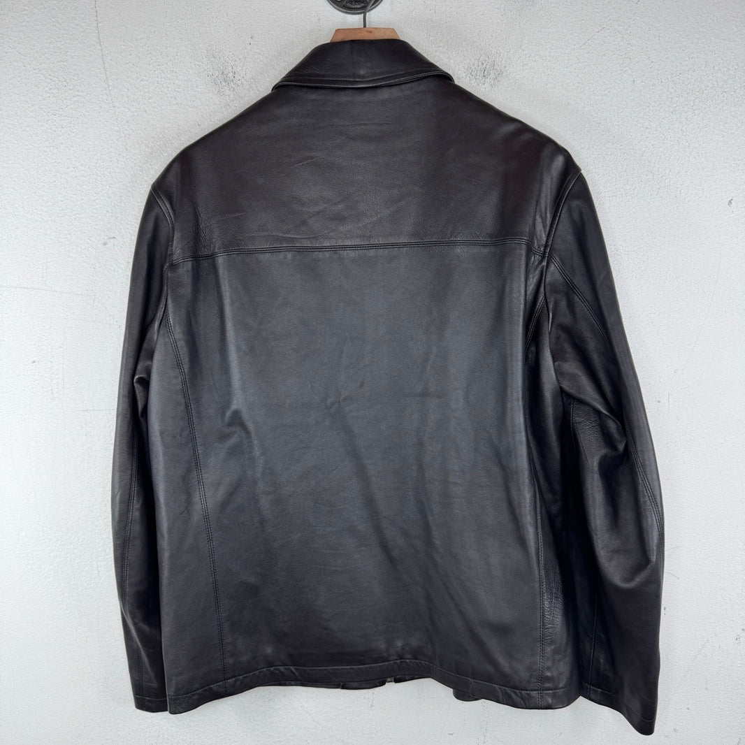 Zegna Sport Leather Zip Jacket