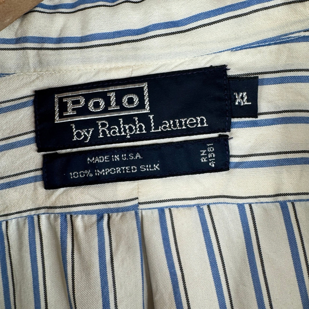 Polo Ralph Lauren Silk Striped LS Button Up Shirt