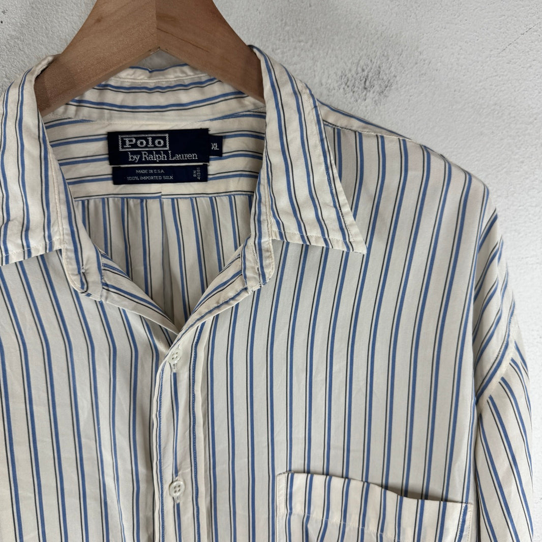 Polo Ralph Lauren Silk Striped LS Button Up Shirt