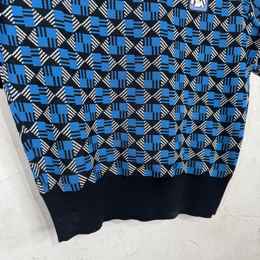 Prada Patterned Mockneck Fitted Top