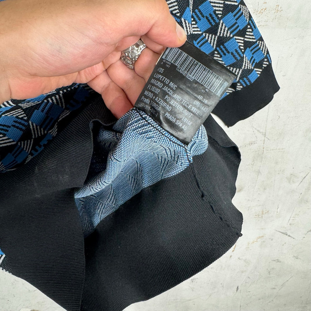 Prada Patterned Mockneck Fitted Top