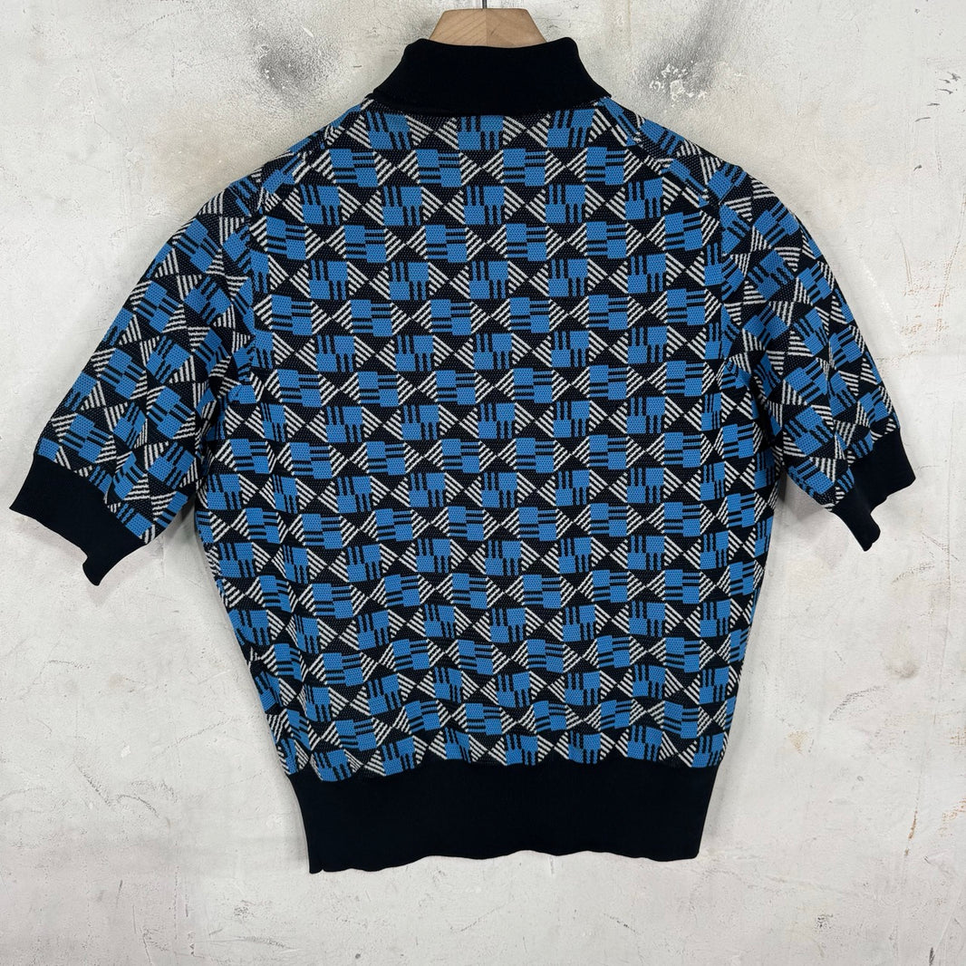 Prada Patterned Mockneck Fitted Top