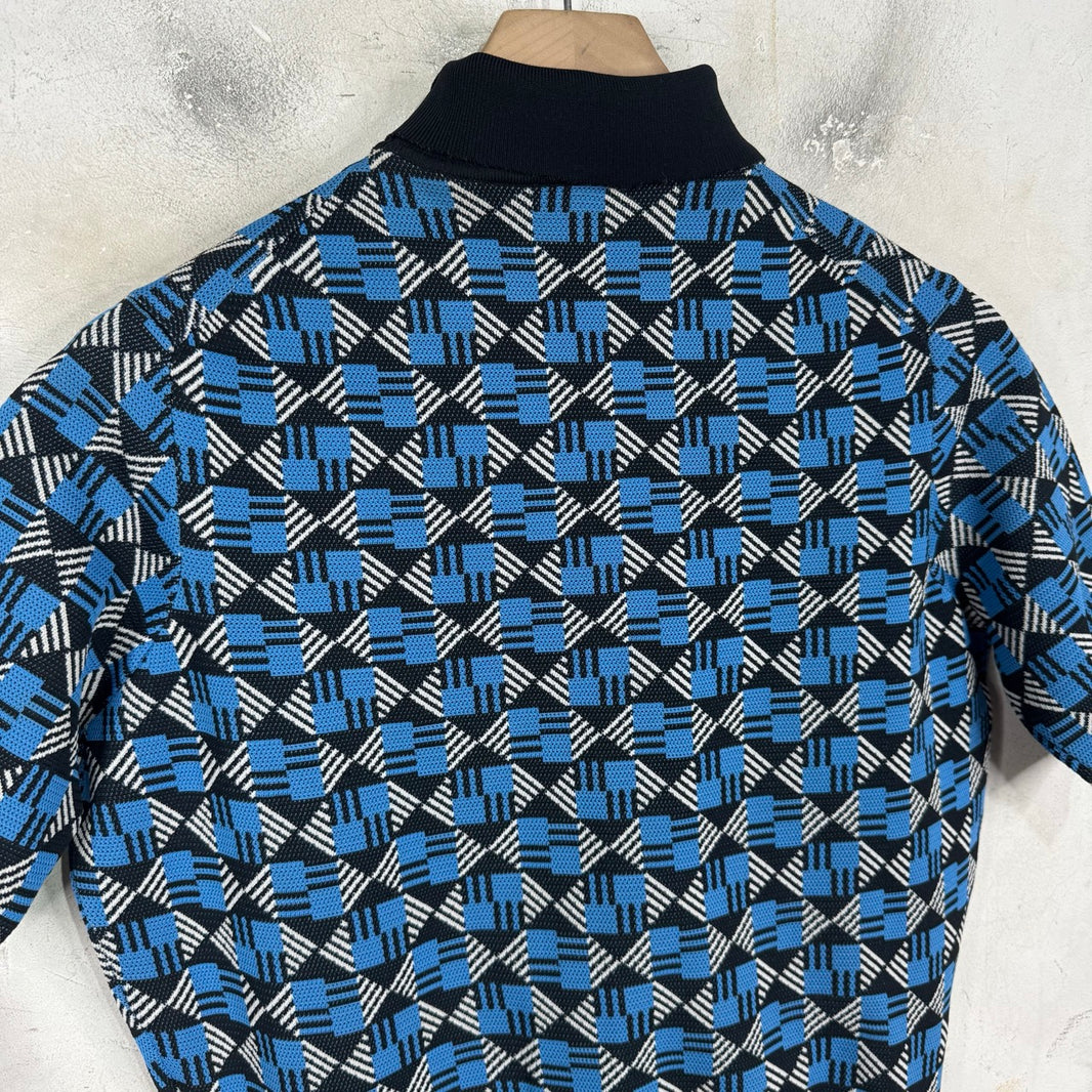 Prada Patterned Mockneck Fitted Top