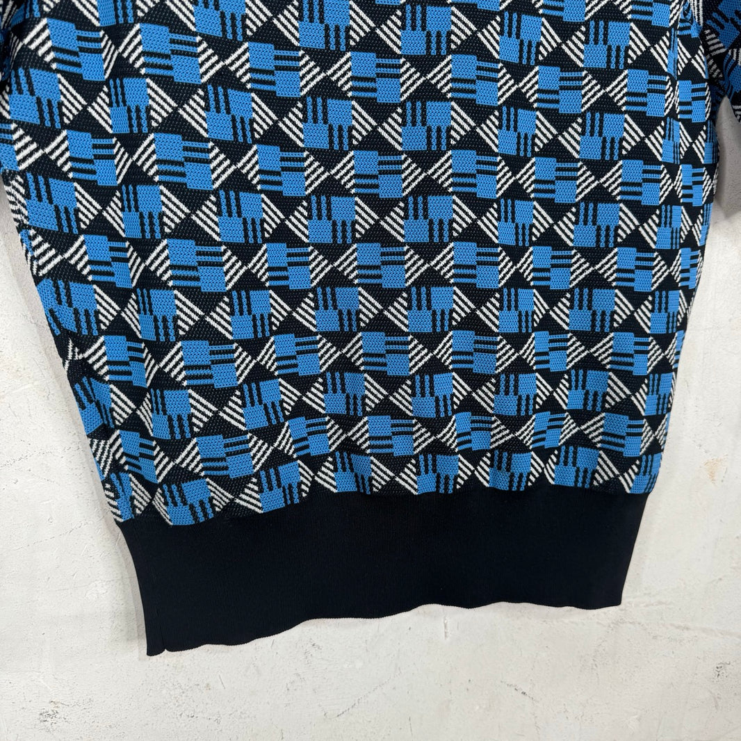 Prada Patterned Mockneck Fitted Top