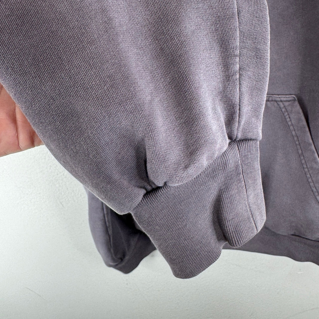 Balenciaga Purple Wash Center Embroidered Logo Hoodie