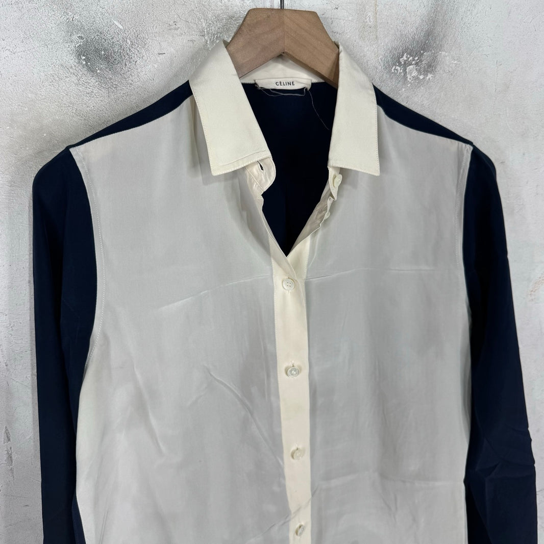 Celine Two Toned Silk Shirt
