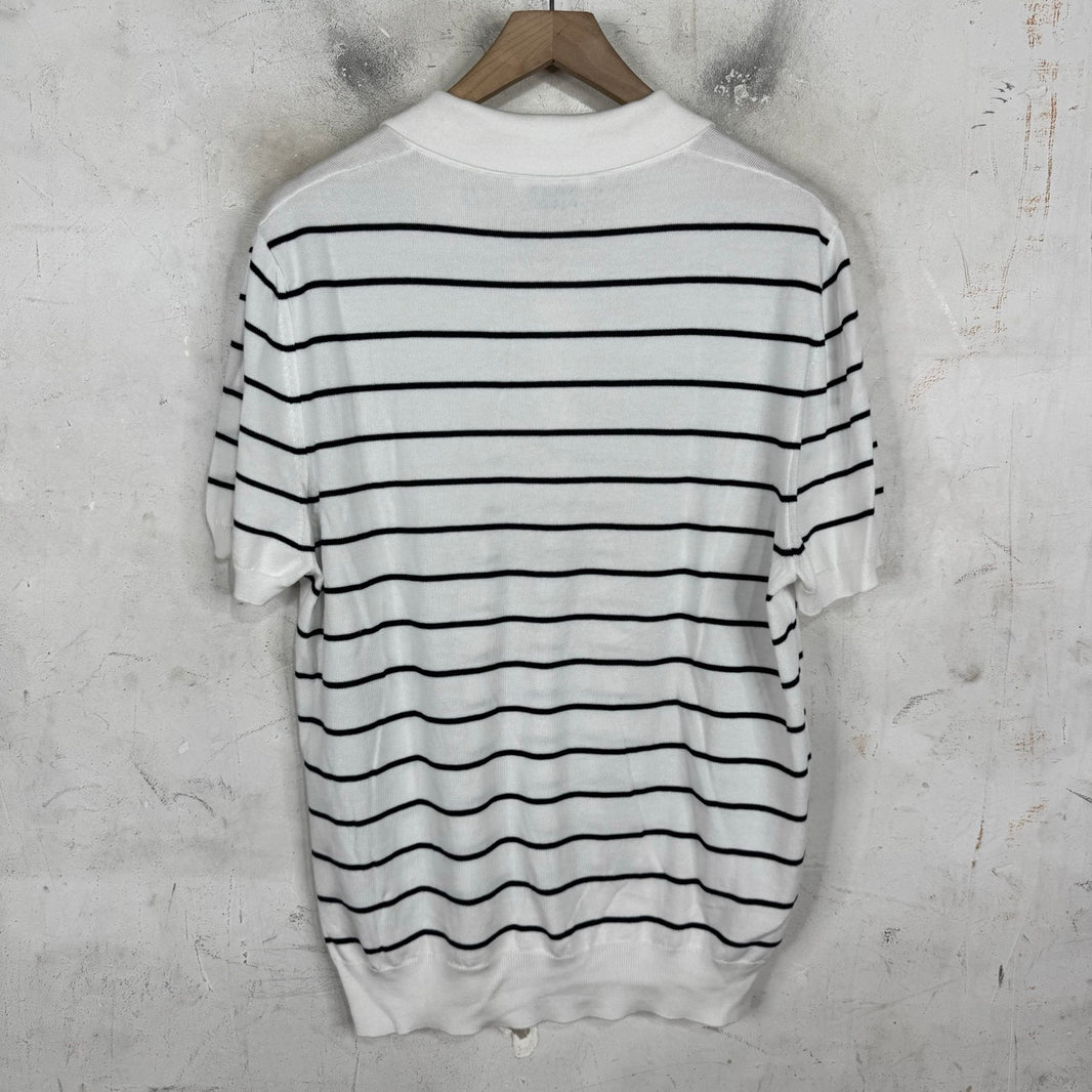 Prada Knitted Striped Polo Shirt