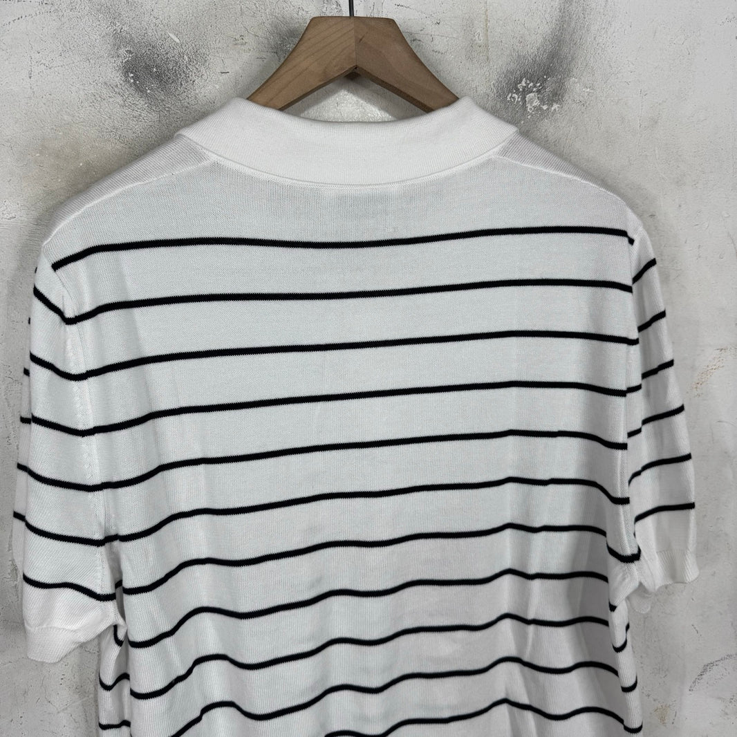 Prada Knitted Striped Polo Shirt