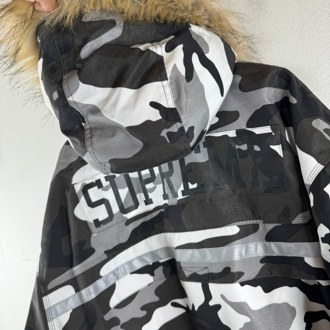 Supreme Fur Hood Snow Camo Parka