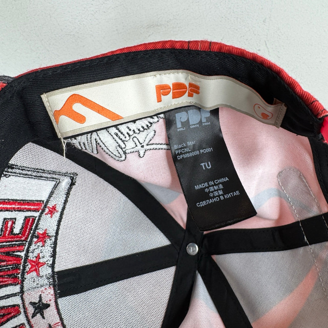 PDF Channel Red/Black Multi Logo Hat