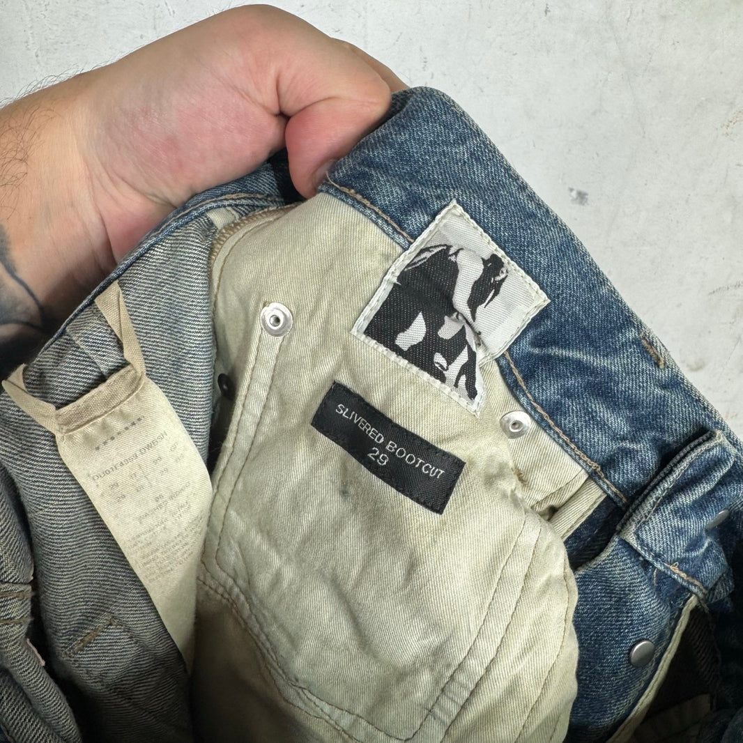 DRKSHDW Washed Indigo Slivered Bootcut