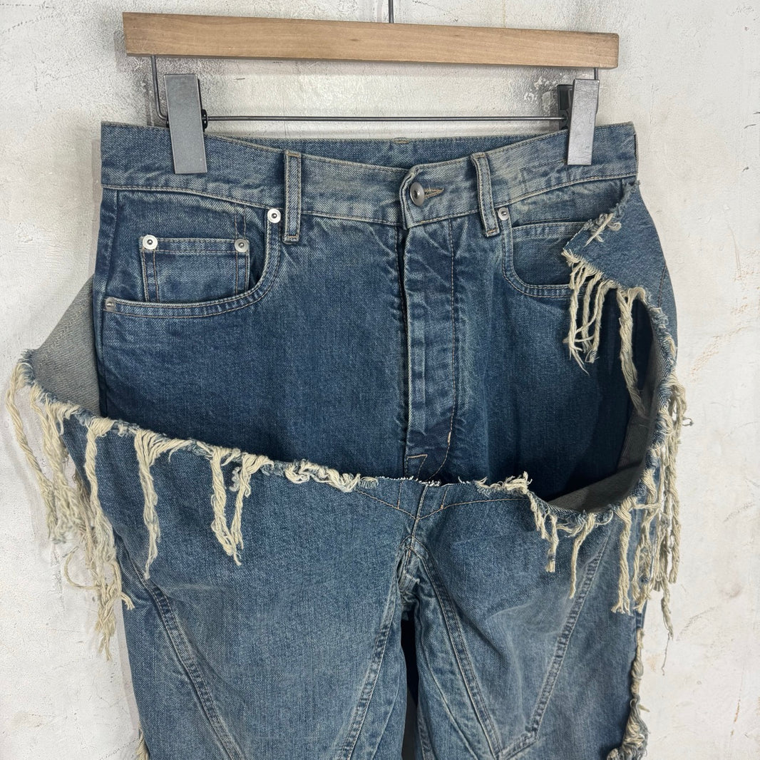 DRKSHDW Washed Indigo Slivered Bootcut