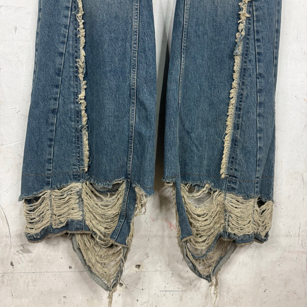 DRKSHDW Washed Indigo Slivered Bootcut