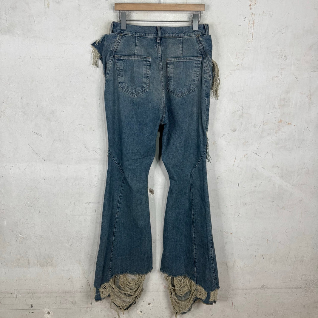 DRKSHDW Washed Indigo Slivered Bootcut