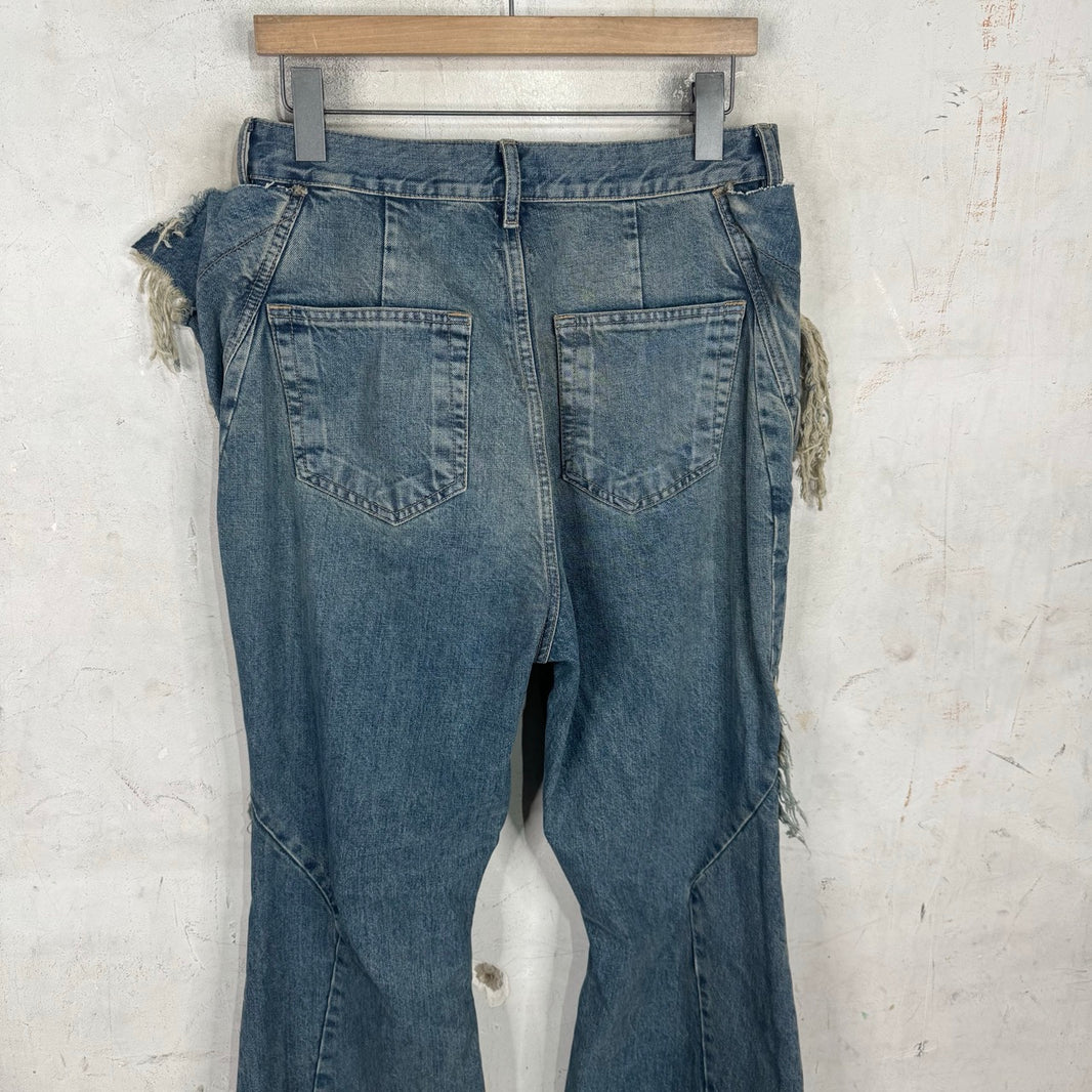 DRKSHDW Washed Indigo Slivered Bootcut
