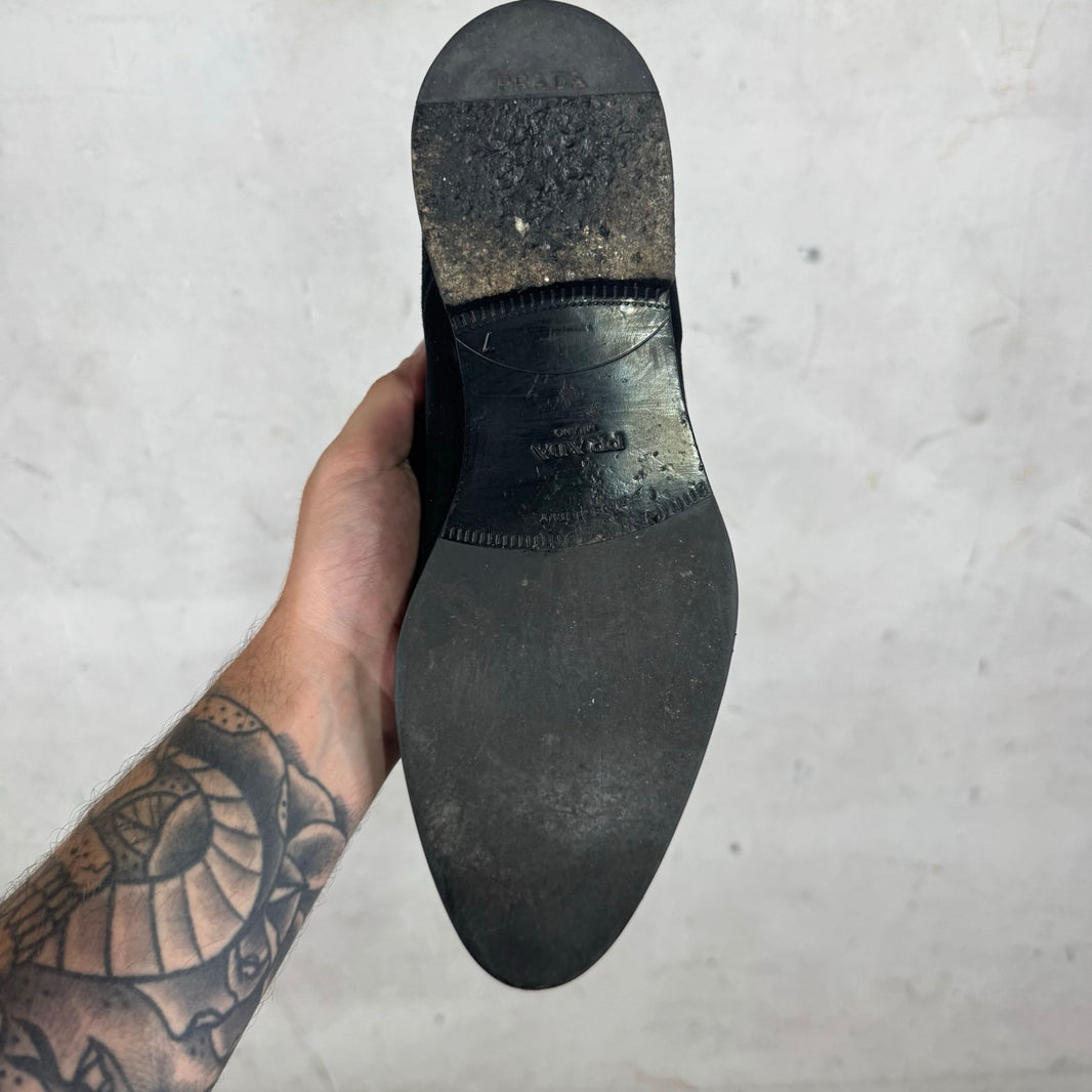 Prada Suede Point Toe Derby