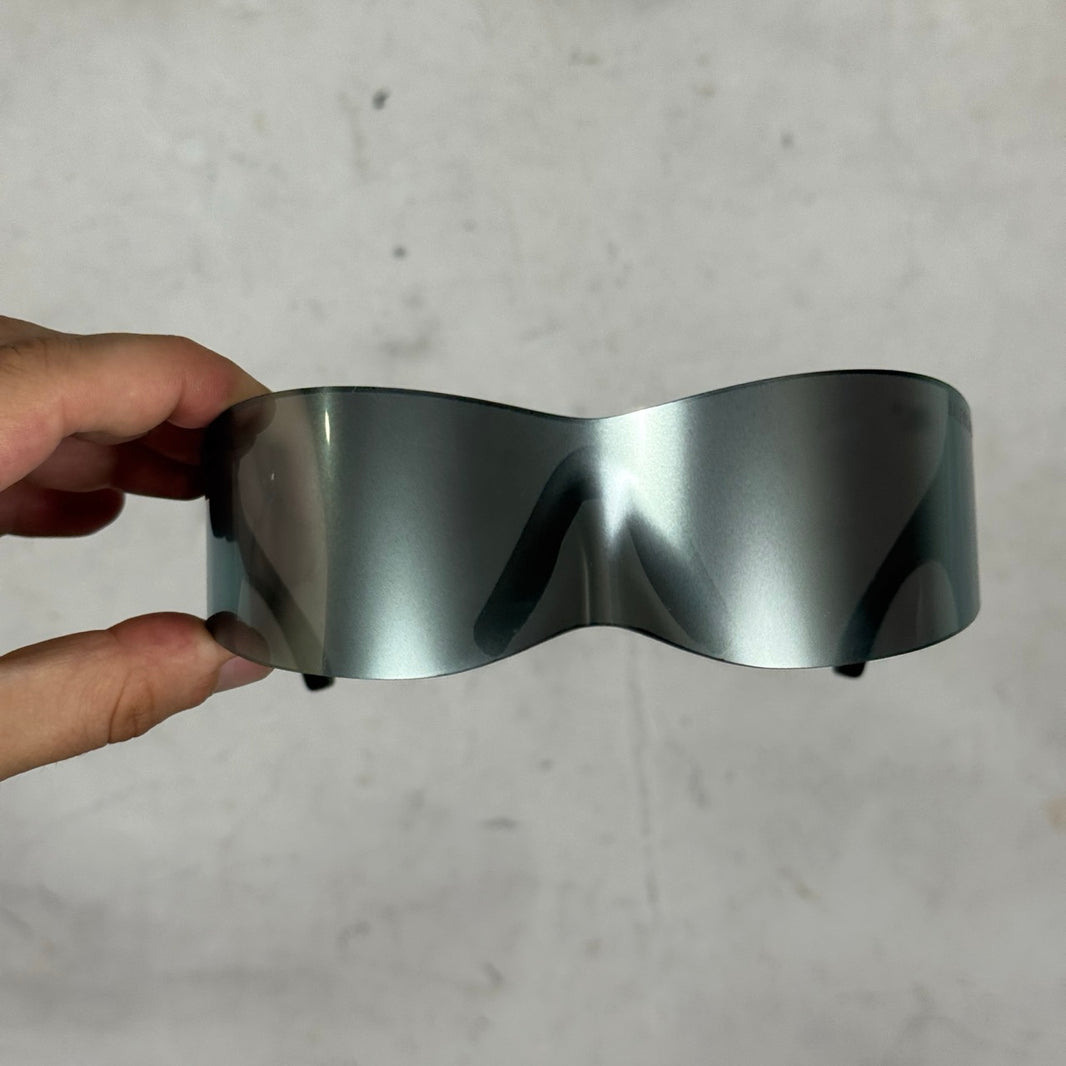 Balenciaga Runway Silver Panther Mask Sunglasses