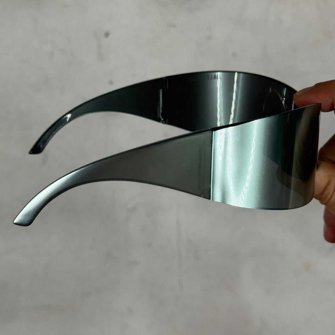 Balenciaga Runway Silver Panther Mask Sunglasses