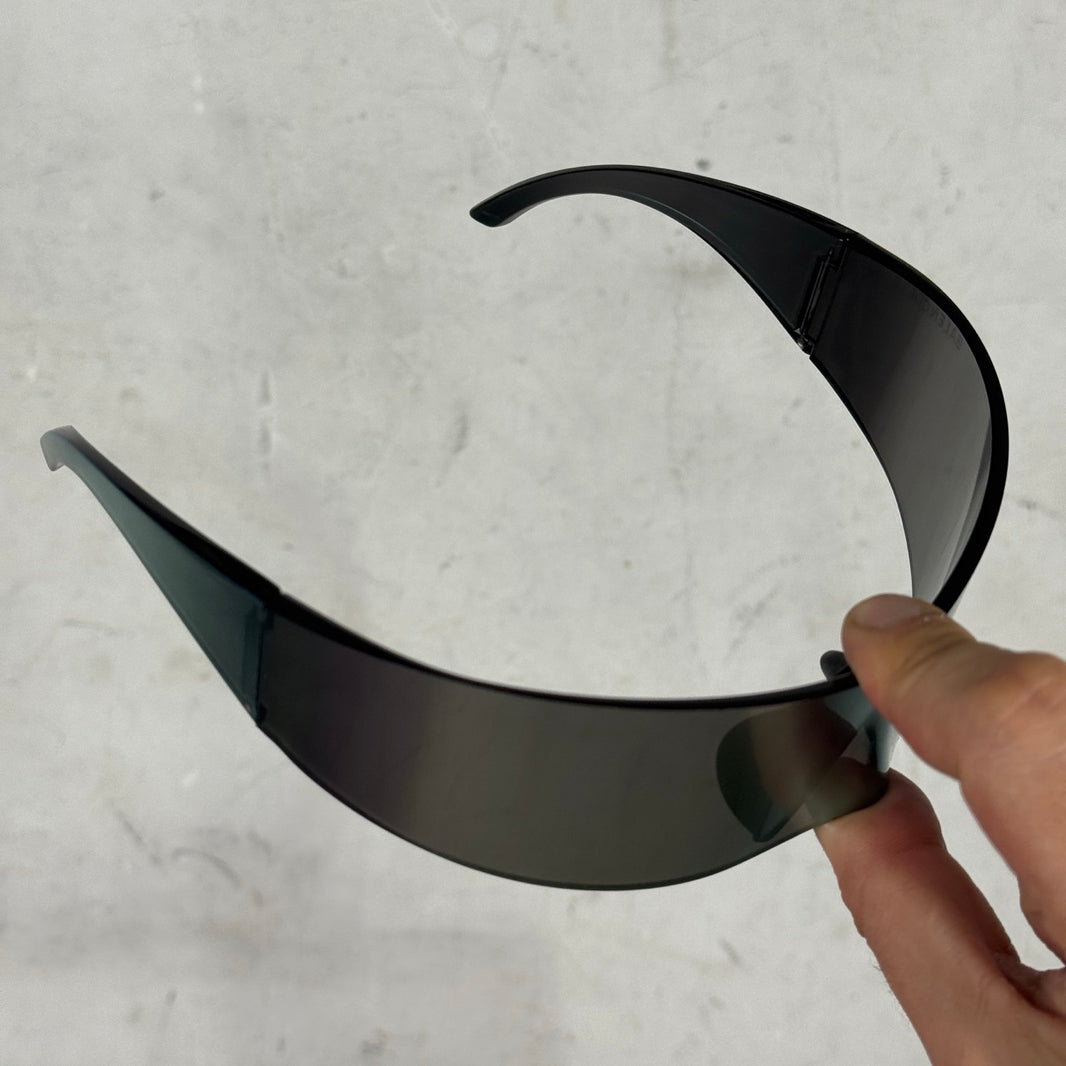 Balenciaga Runway Silver Panther Mask Sunglasses