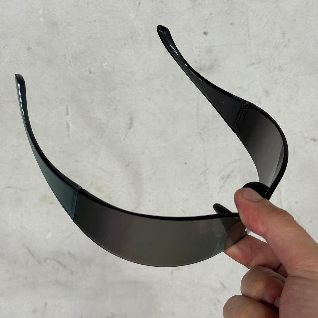 Balenciaga Runway Silver Panther Mask Sunglasses