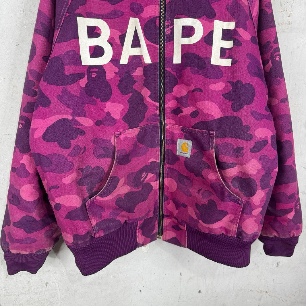 Bape x Carhartt Purple Camo Work Jacket