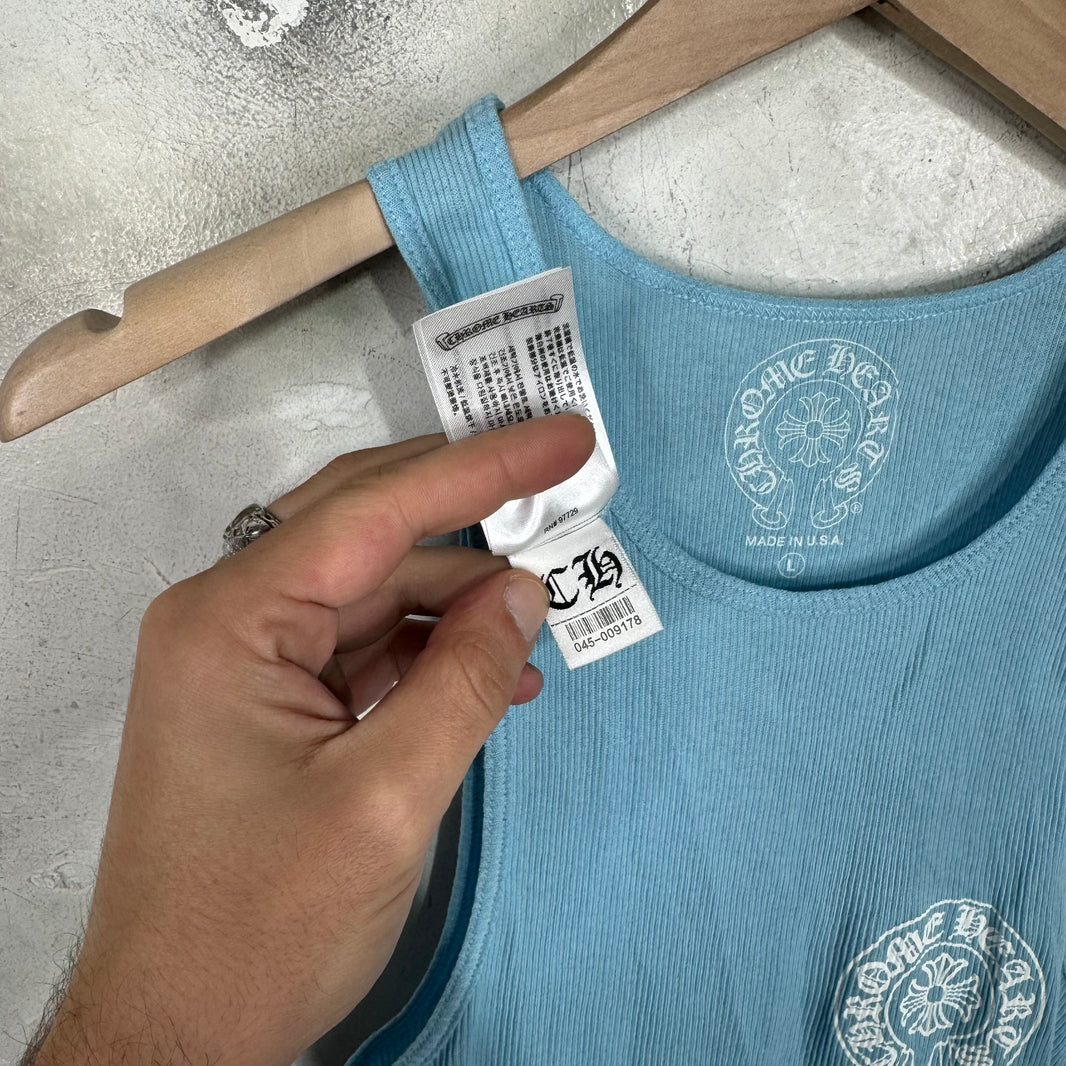 Chrome Hearts Horseshoe Blue Tank Top