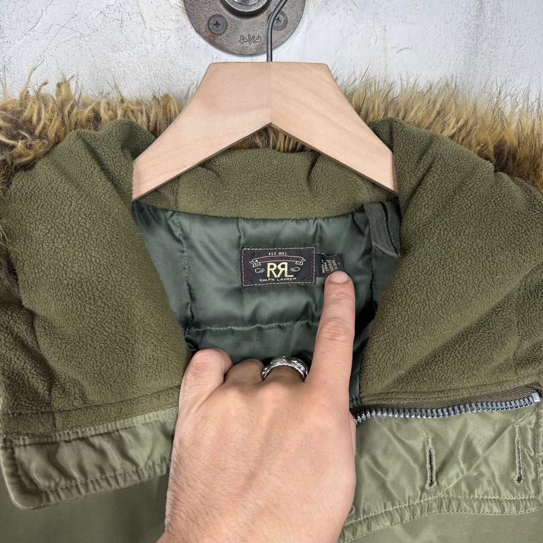 RRL Faux Fur Hooded Nylon Parka Jacket