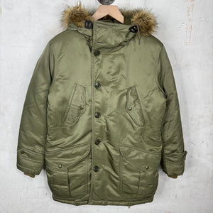 RRL Faux Fur Hooded Nylon Parka Jacket