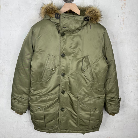 RRL Faux Fur Hooded Nylon Parka Jacket